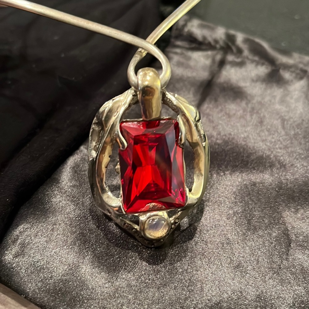 Large ruby inspired necklace